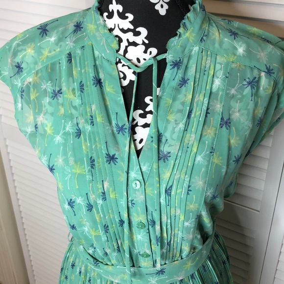 Lauren Conrad Sheer Palm Tree Dress & Slip Size 4 - Picture 2 of 8